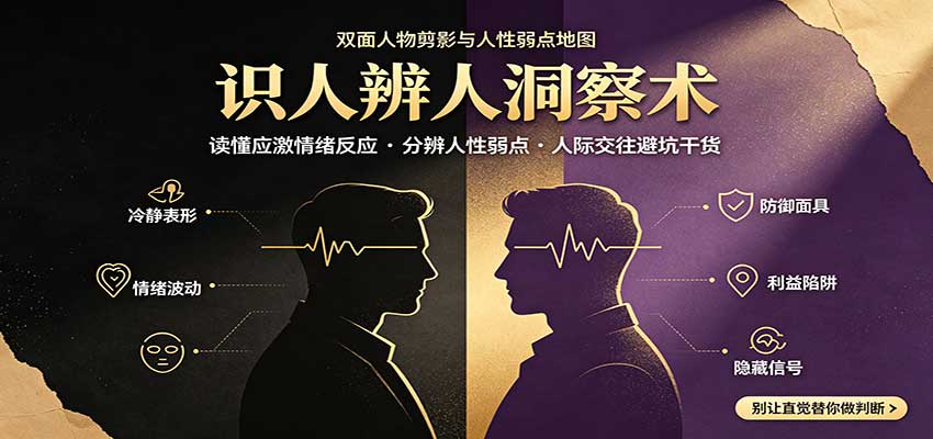 识人辨人终极心法：读懂应激情绪反应，分辨人性弱点，人际交往避坑干货-777网创网