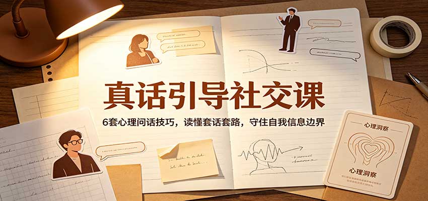 真话引导社交课:6套心理问话技巧,读懂套话套路,守住自我信息边界-777网创网