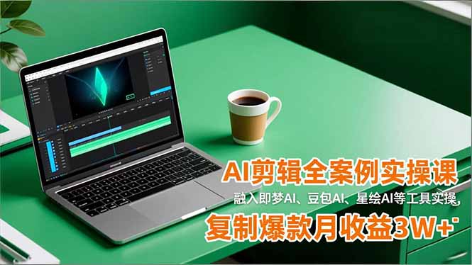 AI剪辑全案例实操课,融入即梦AI、豆包AI、星绘AI等工具实操,复制爆款月收益3W+-777网创网