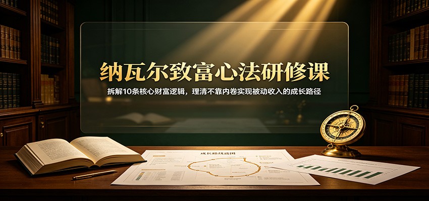 纳瓦尔致富心法研修课：拆解10条核心财富逻辑，理清不靠内卷实现被动收入的成长路径-777网创网