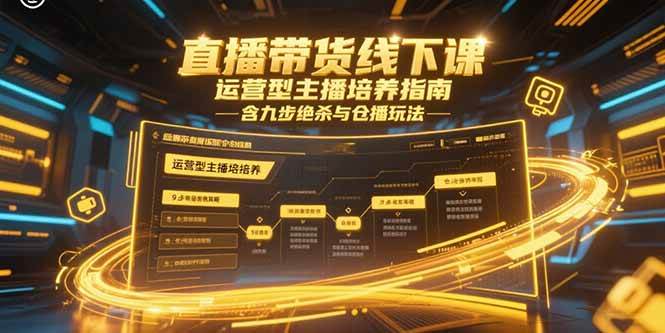 (15281期)直播带货线下课,运营型主播培养指南,含九步绝杀与仓播玩法-777网创网