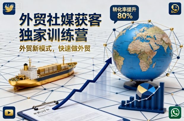 外贸社媒获客独家训练营,外贸新模式,快速做外贸(更新26年3月)