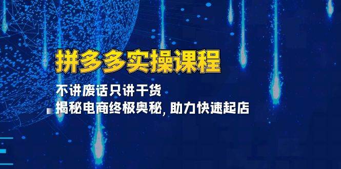 （13577期）拼多多实操课程：不讲废话只讲干货, 揭秘电商终极奥秘,助力快速起店-777网创网