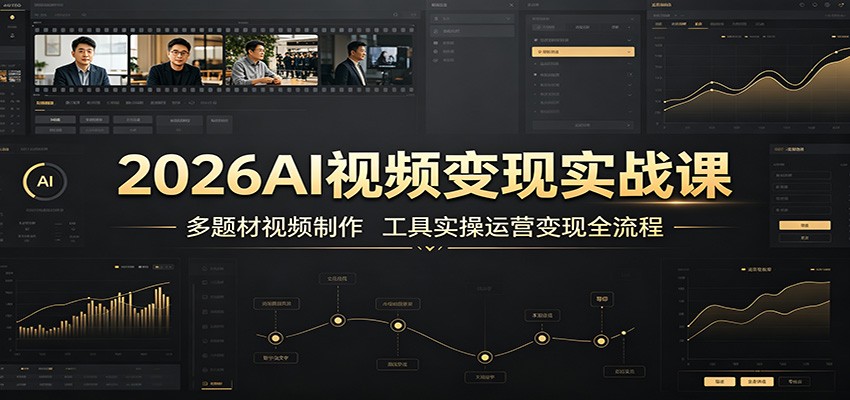 2026AI视频变现实战课：多题材视频制作，工具实操运营变现全流程-777网创网