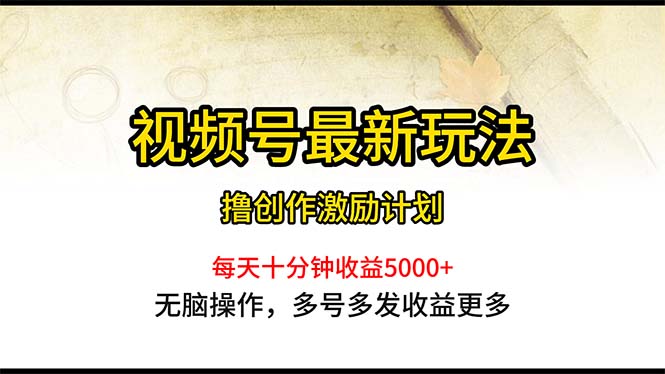 (10591期)视频号最新玩法,每日一小时月入5000+-777网创网
