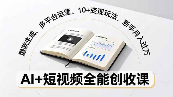 (16773期)AI+短视频全能创收课,爆款生成、多平台运营、10+变现玩法,新手月入过万 (16773期)AI+短视频全能创收课,爆款生成、多平台运营、10+变现玩法,新手月入过万
