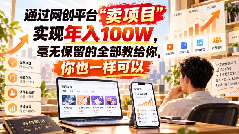 (20790期)通过网创平台“卖项目”实现年入百万,毫无保留的全部教给你!-777网创网