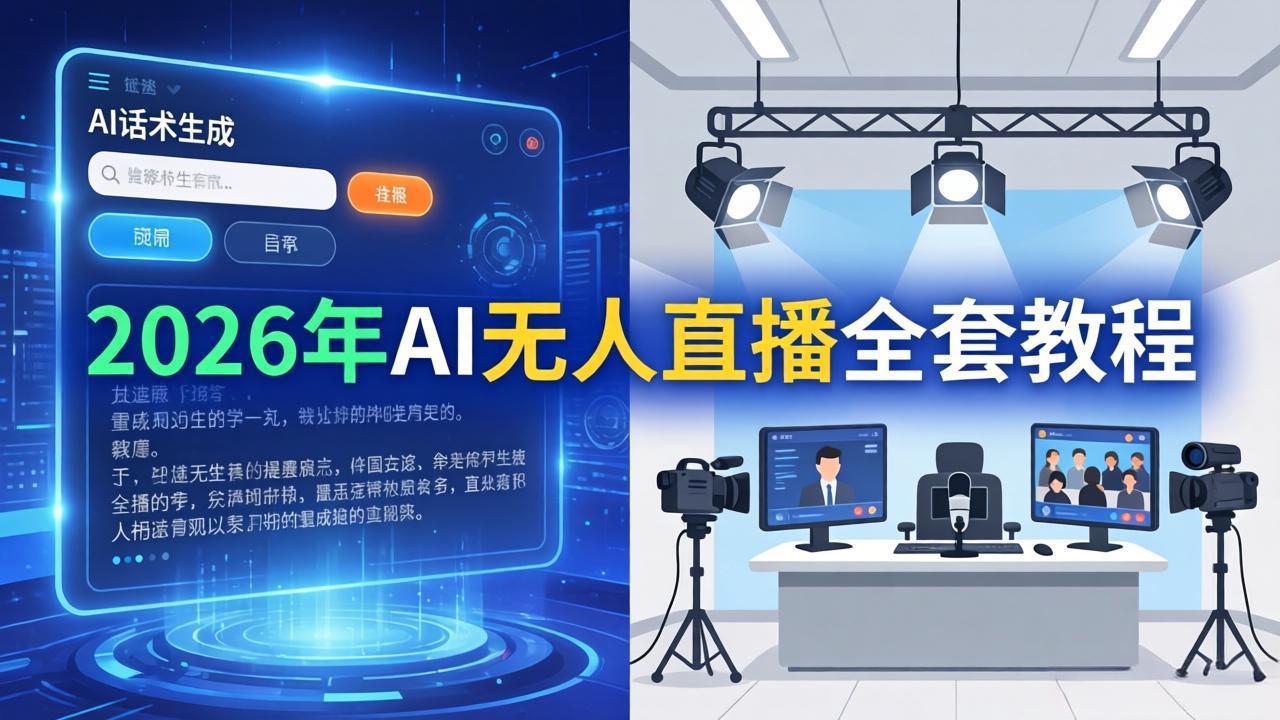 2026年AI无人直播全套教程：OBS安装+软件配置+直播间搭建+话术生成+一键开播实操-777网创网