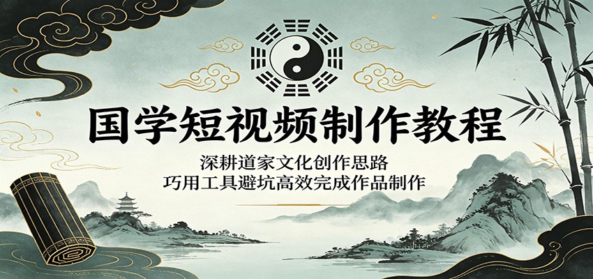 国学短视频制作教程：深耕道家文化创作思路，巧用工具避坑高效完成作品制作-777网创网