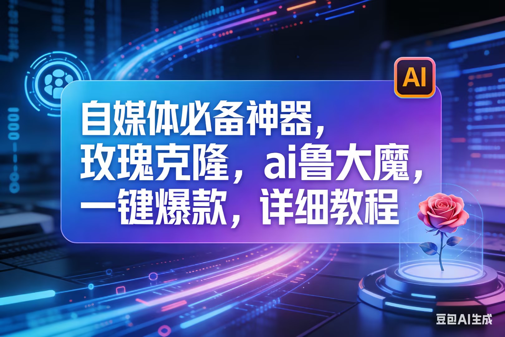 （17721期）玫瑰克隆工具，ai鲁大魔，自媒体必备神器，一键爆款，详细教程。