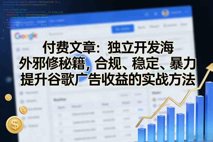 付费文章：独立开发海外邪修秘籍，合规、稳定、暴力提升谷歌广告收益的实战方法-777网创网
