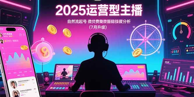 （15508期）2025运营型主播：自然流起号，微付费投放技巧，罗盘数据深度解析(7月更新)-777网创网
