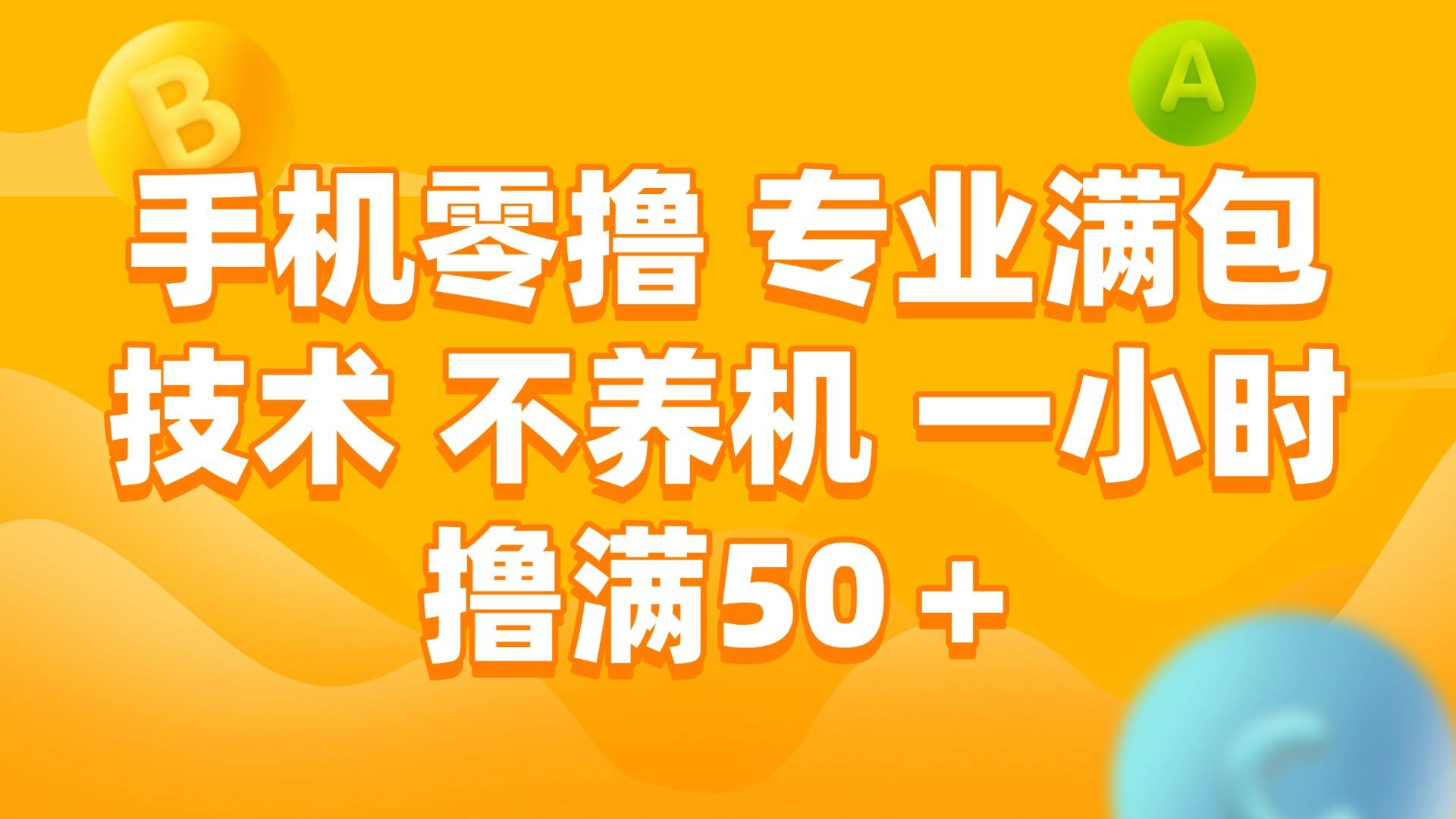 （15059期）手机零撸 专业满包技术 不养机 一小时撸满50+-777网创网