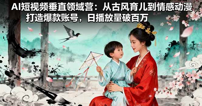 （16195期）AI短视频垂直领域营：从古风育儿到情感动漫，打造爆款账号,日播放量破百万-777网创网