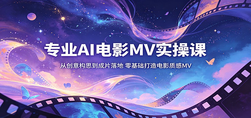 专业AI电影MV实操课：从创意构思到成片落地，零基础打造电影质感MV-777网创网