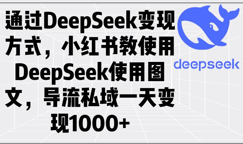 (14179期)通过DeepSeek变现方式,小红书教使用DeepSeek图文,导流私域一天变现1000+-777网创网