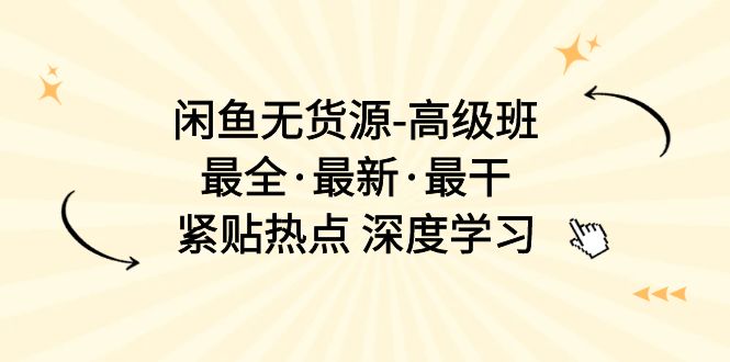 （10886期）闲鱼无货源-高级班，最全·最新·最干，紧贴热点 深度学习（17节课）-777网创网