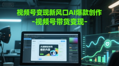 视频号变现新风口AI爆款创作-视频号带货变现-777网创网