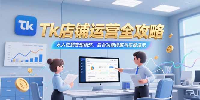 （15345期）Tk店铺运营全攻略，从入驻到变现闭环，后台功能详解与实操演示-777网创网