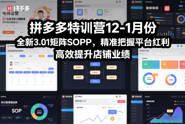 拼多多特训营12-1月份，全新3.01矩阵Sop，精准把握平台红利，高效提升店铺业绩-777网创网
