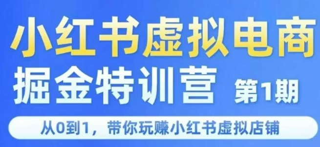 小红书虚拟电商掘金特训营第1期，从0到1，带你玩转小红书虚拟店铺-777网创网