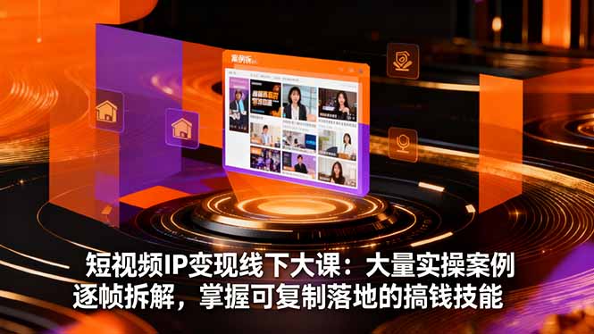 短视频IP变现线下大课：大量实操案例逐帧拆解，掌握可复制落地的搞钱技能-777网创网