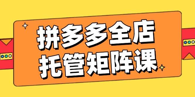 （14328期）拼多多全店托管矩阵课，盈利动销玩法，高效计划设置，提升店铺效益-777网创网
