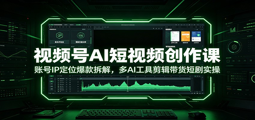 视频号AI短视频创作课：账号IP定位爆款拆解，多AI工具剪辑带货短剧实操-777网创网
