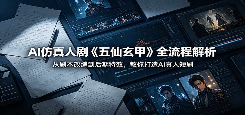 AI仿真人剧《五仙玄甲》全流程解析：从剧本改编到后期特效，教你打造AI真人短剧-777网创网