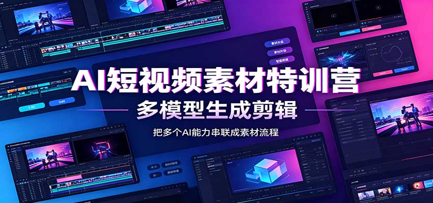 AI短视频素材特训营：Codex本地部署实操，多模型生成剪辑，爆量素材挖掘教学-777网创网