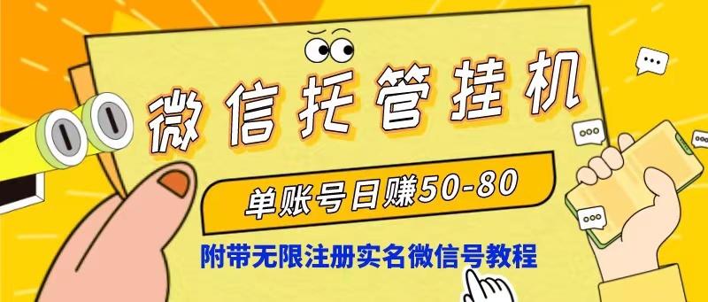 (10217期)微信托管挂机,单号日赚50-80,项目操作简单(附无限注册实名微信号教程)-777网创网