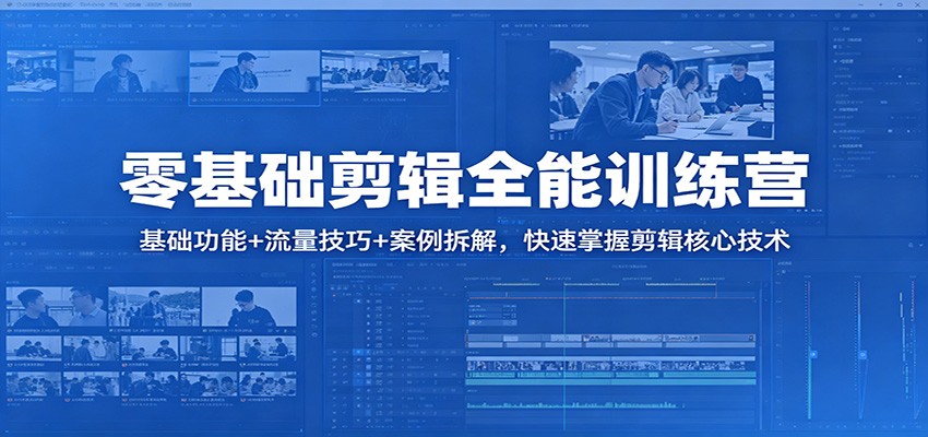 零基础剪辑全能训练营：基础功能+流量技巧+案例拆解，快速掌握剪辑核心技术-777网创网