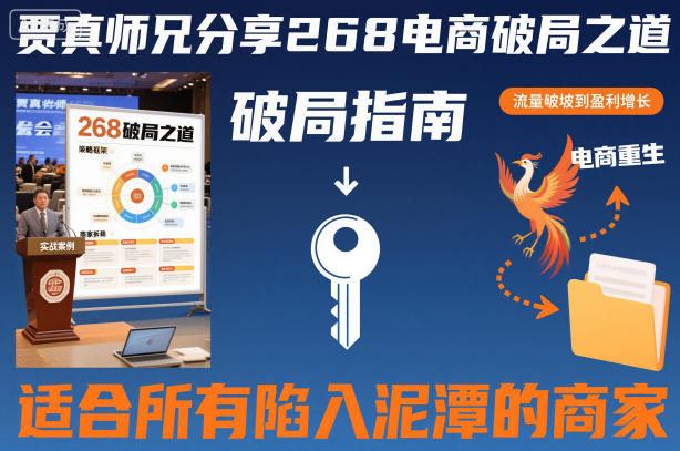贾真师兄分享268电商破局之道-适合所有陷入泥潭的商家-777网创网
