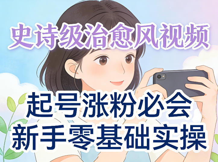 史诗级治愈风视频爆了，起号涨粉必会，新手零基础实操（实操+变现全讲解）-777网创网
