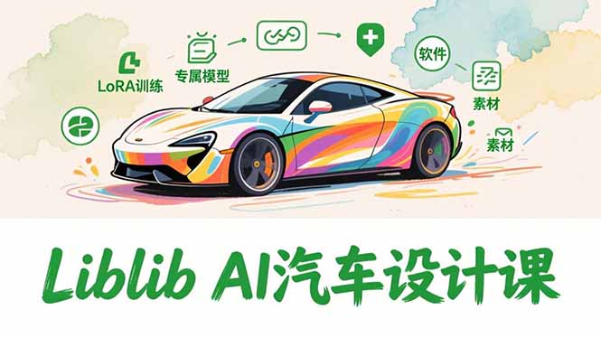 2025Liblib AI汽车设计课,文生图入门、LoRA训练、专属模型,快速上手【实战+解说+软件+素材】-777网创网