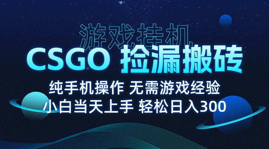 图片[1]-（15820期）8月最新游戏搬砖，CSGO纯挂机，不需要玩游戏，实现真挂机，月入1W+-777网创网