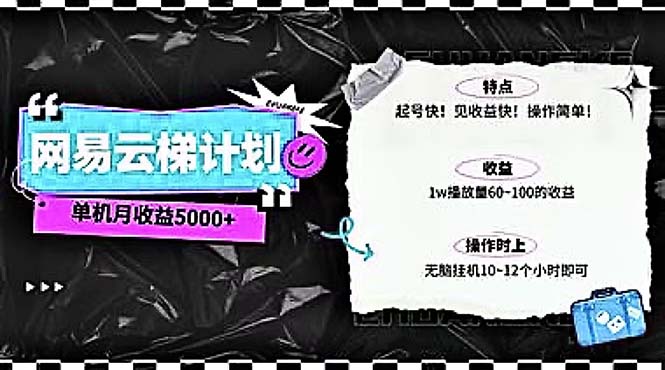 图片[1]-（10389期）2024网易云云梯计划 单机日300+ 无脑月入5000+-777网创网