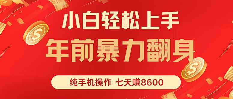 (16080期)七天狂赚8600,小白纯手机操作,日入1000+-777网创网