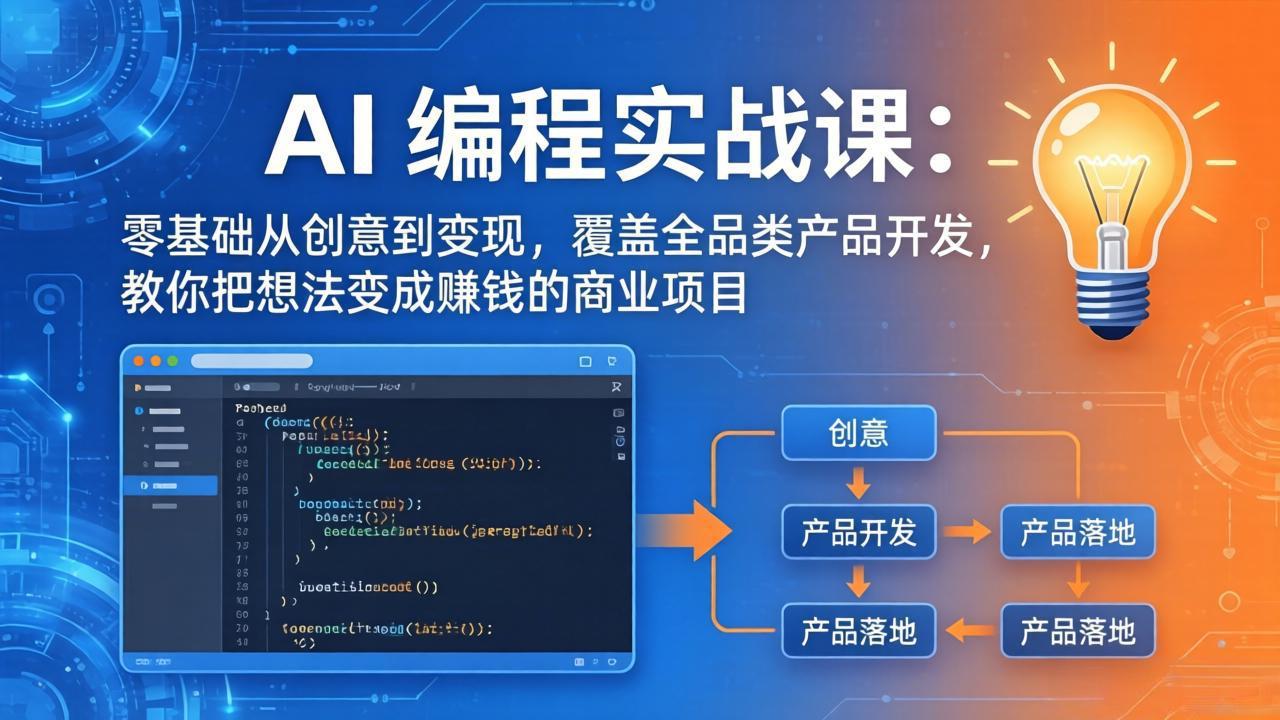 AI编程实战课-第三期-4月17更新:零基础从创意到变现,覆盖全品类产品开发,把想法变成赚钱项目-777网创网