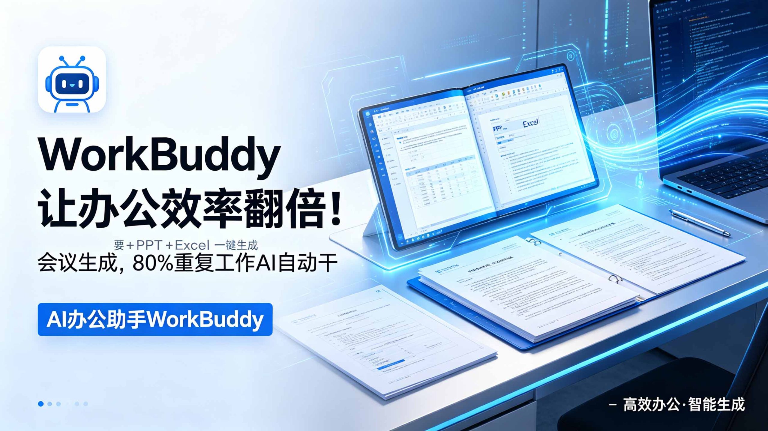 WorkBuddy让办公效率翻倍!会议纪要+PPT+Excel一键生成,80%重复工作AI自动干-777网创网