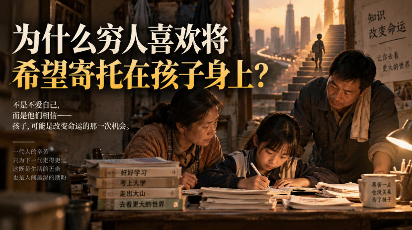 某社群精品文章：为什么穷人喜欢将希望寄托在孩子身上？-777网创网