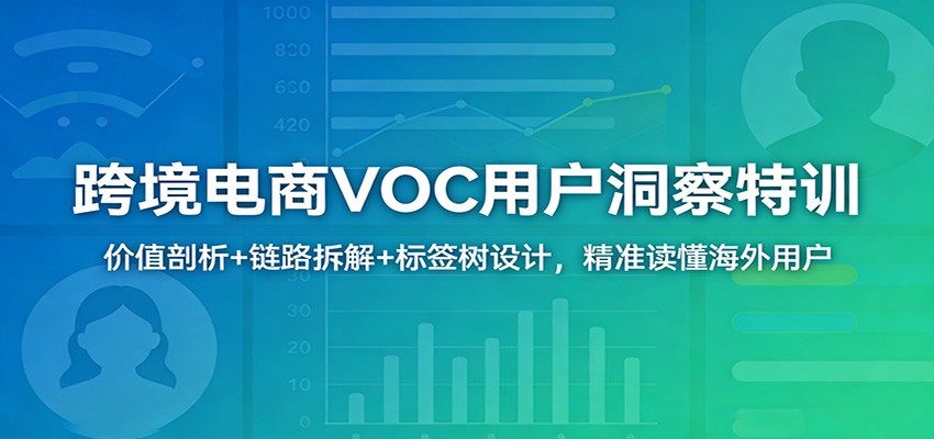 跨境电商VOC用户洞察特训：价值剖析+链路拆解+标签树设计，精准读懂海外用户-777网创网