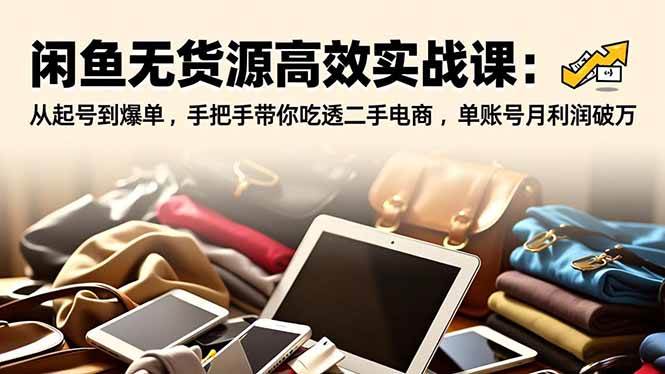（16875期）闲鱼无货源高效实战课：从起号到爆单，手把手带你吃透二手电商，单账号月利润破万-777网创网