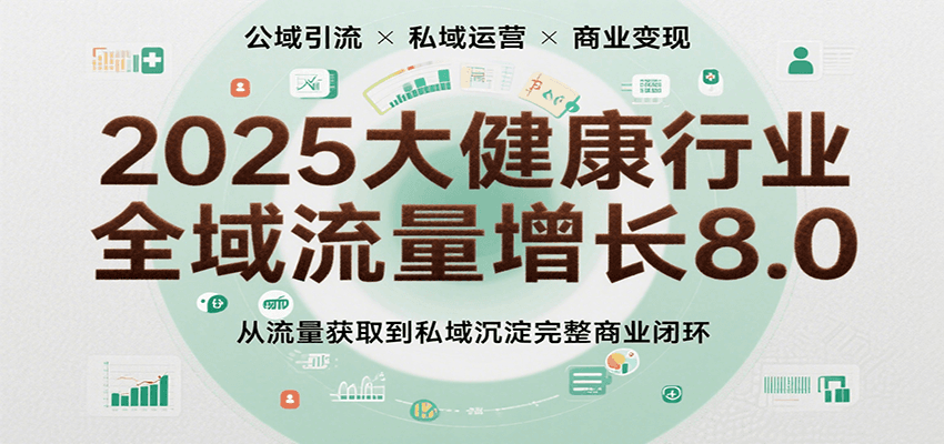 2025大健康行业全域流量增长8.0，从流量获取到私域沉淀完整商业闭环-777网创网