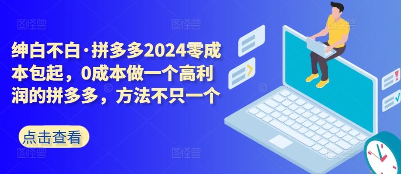 拼多多2024零成本包起,0成本做一个高利润的拼多多,方法不只一个-777网创网