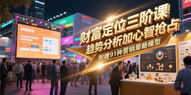 （15219期）财富定位三阶课，趋势分析加心智抢占，附赠91种营销策略模型-777网创网