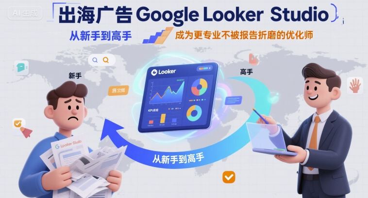 出海广告Google Looker Studio从新手到高手,成为更专业不被报告折磨的优化师