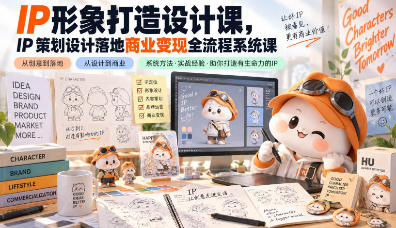 IP形象打造设计课，IP策划设计落地商业变现全流程系统课-777网创网
