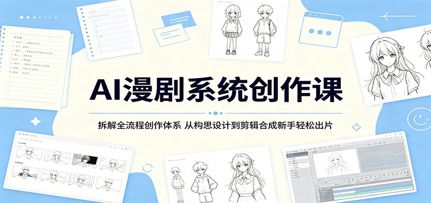 AI漫剧系统创作课：拆解全流程创作体系，从构思设计到剪辑合成新手轻松出片-777网创网