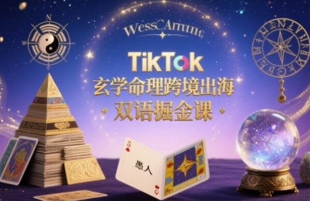 TikTok玄学命理跨境出海双语掘金课,手把手教你用命理知识精准直击海外用户痛点